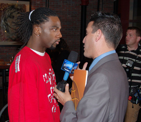 Philadelphia Eagles wide receiver Donté Stallworth at Alonzo Mourning's charity bowling event at Lucky Strike on South Beach.