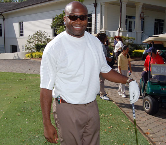 Ex-Miami Dolphins wide receiver O.J. McDuffie at the Jason Taylor Celebrity Golf Event at Grande Oaks in Davie, Fla.