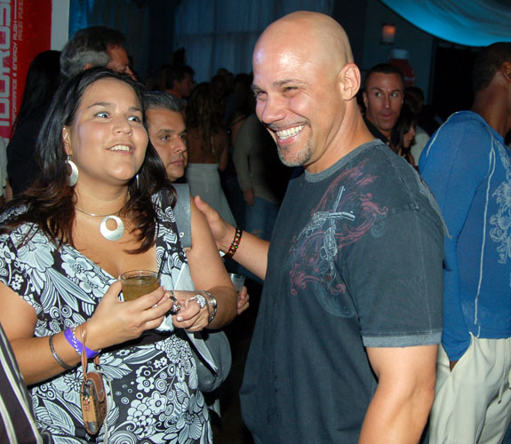 Former big league catcher Jim Leyrtiz mingles with guests at the Touchdowns 4 Life Charter School fundraiser at the Seminole Hard Rock in Hollywood, Fla.