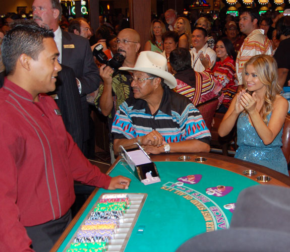 Carmen Electra was the main attraction at the party to celebrate the arrival of live blackjack at the Seminole Hard Rock in Hollywood, Fla.